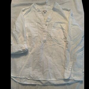 Talbots White Blouse Lightweight Long Sleeve